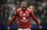 L'attaquant brestois Steve Mounié a ouvrir le score contre Montpellier mais son but a été refusé pour hors jeu, le 14 janvier 2024 à Brest