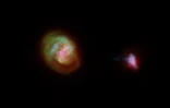 Vue réalisée par le télescope Gaia des amas d'étoiles composant les grand et petit Nuages de Magellan, deux galaxies naines voisines de la Voie lactée, dans une photo fournie par l'Agence spatiale européenne le 3 décembre 2020