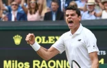 Le Canadien Milos Raonic lors de sa demi-finale à Wimbledon face à Roger Federer, le 8 juillet 2016