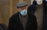 Guy Coponet, survivant de l'attaque de Saint-Etienne-du-Rouvray, à son arrivée au procès de l'assassinat du prêtre Jacques Hamel, à la cour d'assises spéciale de Paris le 17 février 2022