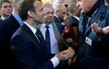 Le président Emmanuel Macron lors de sa visite au 55e Salon de l'Agriculture à Paris, le 24 février 2018