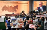 Le président russe Vladimir Poutine lors de sa conférence de presse annuelle, le 19 décembre 2019 à Moscou