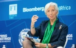 La directrice générale du FMI Christine Lagarde lors d'une conférence sur la corruption le 22 avril 2018, à l'occasion des réunions de printemps du FMI et de la Banque mondiale à Washington