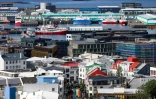 Vue d'un quartier de Reykjavik, le 7 septembre 2021 en Islande