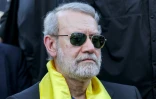 Ali Larijani, plus haut responsable sécuritaire iranien, lors d'une cérémonie organisée par le mouvement libanais Hezbollah, à Beyrouth le 27 septembre 2025
