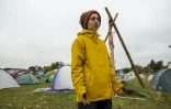 L'Allemande Carola Rackete, capitaine du Sea-Watch 3, lors de l'occupation de la forêt de Dannerod, menacée par un projet d'autoroute, le 15 octobre 2020
