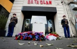 Cérémonie en hommage aux victimes des attentats du 13 novembre 2015, devant la Bataclan à Paris, le 13 novembre 2018