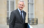 Le ministre de l'Economie Bruno Le Maire le 26 avril 2023 à la sortie de l'Elysée