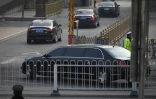 Le convoi du dirigeant nord-coréen Kim Jong Un arrive à la gare de Pékin le 9 janvier 2019