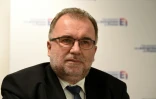 Le président du lobby industriel BDI Siegfried Russwurm dans les locaux du Medef à Paris, le 10 novembre 2021