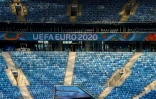 Une tribune du stade de Saint-Pétersbourg lors d'une présentation marquant les 50 jours avant l'ouverture de l'Euro 2020, le 22 avril 2021
