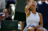 La Bélarusse Aryna Sabalenka lors de son match contre la Française Varvara Gracheva à Wimbledon, le 7 juillet 2023