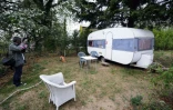 Photo prise le 4 septembre 2012 à Vabre-Tizac de la caravane où vivait le jardinier Jean-Louis Cayrou accusé d'avoir assassiné son amante britannique