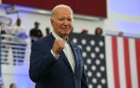 Le président américain Joe Biden lors d'un meeting de campagne à Detroit, le 12 juillet 2024 dans le Michigan