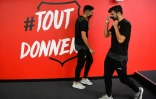 Les recrues du Stade Renneais Nayef Aguerd et Martin Terrier au Roazhon Park de Rennes, le 17 août 2020