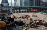 Blocage du Cross Harbour Tunnel, d'habitude une des artères les plus actives de Hong Kong, le 14 novembre 2019