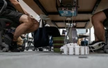Des fonctionnaires en shorts, t-shirt et baskets, dans les bureaux du siÚge du gouvernement métropolitain de Tokyo,dans le cadre de l'initiative "Cool Biz" le 14 juillet 2026 lors d'une vague de fortes chaleurs