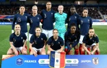 L'équipe de France féminine avant son match contre le Japon le 4 avril 2019 à Auxerre