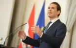 Le chancelier autrichien Sebastian Kurz lors de l'annonce de sa démission le 09 octobre 2021 à Vienne