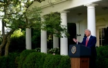 Le président américain Donald Trump dans les jardins de la Maison Blanche le 14 juillet 2020