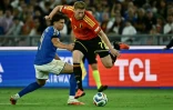 Le Belge Kevin De Bruyne (d) face à l'Italie en Ligue des nations, le 25 septembre 2026 à Rome