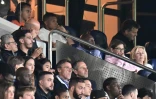 L'attaquant vedette du PSG Kylian Mbappé (en haut à gauche) pendant le match contre Lorient le 12 août 2023 au Parc des Princes