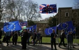 Des manifestants anti-Brexit à proximité du Parlement britannique, le 25 mars 2019 à Londres
