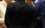 Angela Merkel, Alexis Tsipras (d) et François Hollande à Bruxelles, le 12 juillet 2015