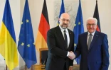 Le président allemand Frank-Walter Steinmeier et le Premier ministre ukrainien, Denys Chmygal, au palais Bellevue, à Berlin, le 4 septembre 2022