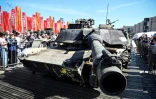 Un char américain Abrams pris par les forces russes en Ukraine et exposé à Moscou, le 1er mai 2024