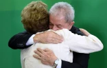 L'ex-président Luiz Inacio Lula da Silva et la présidente actuelle Dilma Rousseff, à Brasilia, le 17 mars 2016