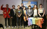 Des militants LGBT durant une conférence de presse à Taipei le 24 novembre 2018