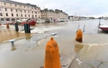 L'eau déborde au port de Redon, en Ille-et-Vilaine, le 30 janvier 2025