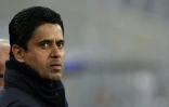 Le président qatari du Paris Saint-Germain, Nasser Al-Khelaifi, assiste à une séance d'entraînement à la veille du match de Ligue des champions contre le Bayern Munich, à l'Allianz Arena de Munich, le 25 novembre 2024