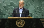 Massoud Pezeshkian, président de l'Iran, s'exprime lors de l'Assemblée générale des Nations unies au siège de l'Onu à New York, le 24 septembre 2024