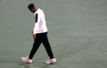 Le Français Gaël Monfils, blessé à un tendon d'Achille, renonce à son quart de finale face à l'Autrichien Dominic Thiem au Masters 1000 d'Indianapolis, le 14 mars 2019 