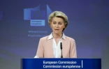 La présidente de la Commission européenne Ursula von der Leyen, lors d'une conférence de presse à Bruxelles, le 17février 2021