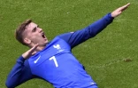 L'attaquant de l'équipe de Fance Antoine Griezmann auteur d'un doublé face à l'Irlande à l'Euro au Parc OL, le 26 juin 2016