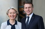 La présidente de la Commission européenne Ursula von Leyen et le président français Emmanuel Macron, à l'Elysée à Paris, le 6 janvier 2026