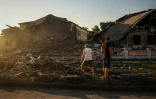 Le bâtiment d'une école détruit par une frappe russe, le 30 août 2022 à Druzhkivka, dans la région de Donetsk, en Ukraine