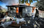 Une maison incendiée dans le village de Charektar, près de Kalbajar, le 14 novembre 2020 en Azerbaïdjan