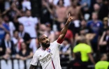 L'attaquant de Lyon Alexandre Lacazette buteur contre Lorient, le 8 octobre 2023 à Décines-Charpieu