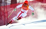 L'Autrichien Marcel Hirscher lors de la descente du combiné, à Pyeongchang, le 13 février 2018