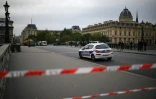 Un cordon de police aux abords de la préfecture de police de Paris, le 3 octobre 2019