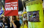Manifestation d'Israéliens à Tel-Aviv appelant à la fin de la guerre à Gaza et au retour des otages retenus par le Hamas, le 31 mai 2025