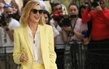La présidente du jury du Festival de Cannes Cate Blanchett arrive à l'hôtel Martinez, à Cannes, le 7 mai 2018