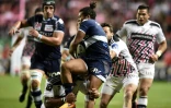 Teddy Thomas face à Jonathan Danty lors du derby entre le Stade Français and le Racing 92, le 29 mai 2015 au stade Jean-Bouin