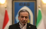 Le ministre iranien des Affaires étrangères, Abbas Araghchi, lors d'une conférence de presse conjointe avec son homologue irakien à l'issue d'une réunion à Bagdad, le 28 juin 2026 en Irak