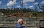 Manuel Calhanas montre l'arrière de sa maison située dans une forêt de pins et d'eucalyptus à Marinha Grande, au Portugal, le 7 mai 2026
