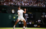 Le N.2 mondial Carlos Alcaraz en finale de Wimbledon contre le N.1 Jannik Sinner le 13 juillet 2025 à Londres